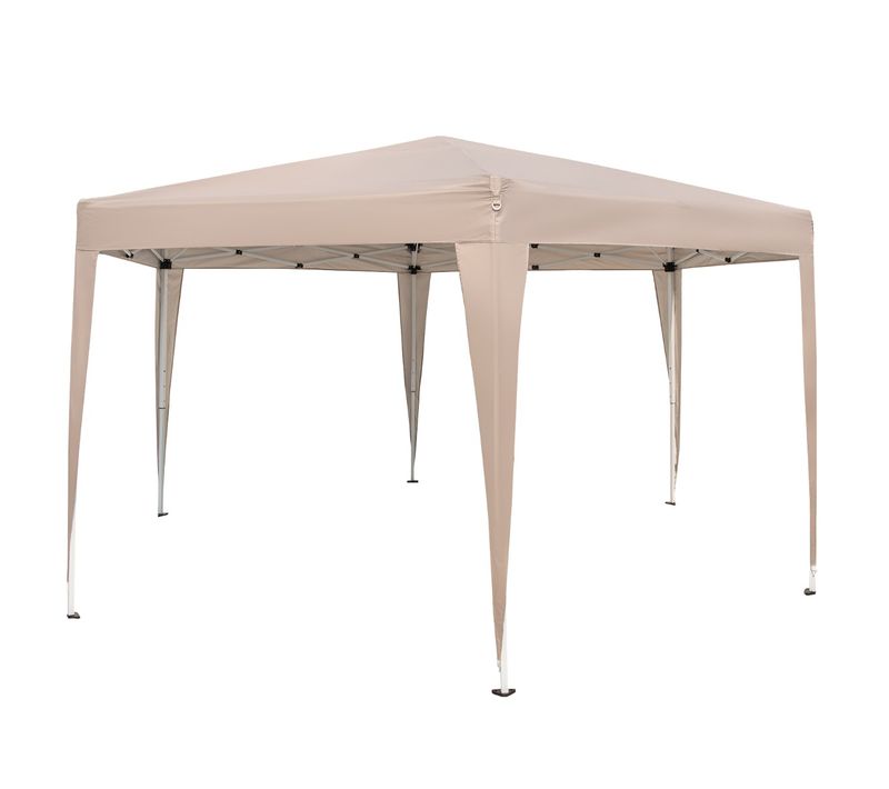 Tonnelle De Jardin Hexagonale 400 X 348 Cm Tente Réception Hauteur Réglable Sac De Transport