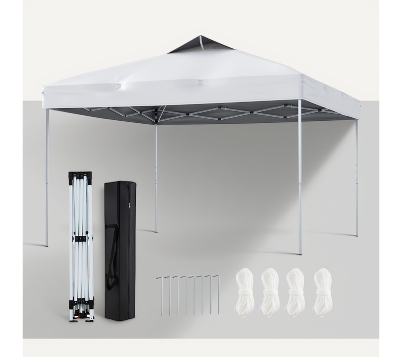 Tonnelle De Jardin 295x295cm Tente Réception Pliant Avec Central à Un Clic Blanc
