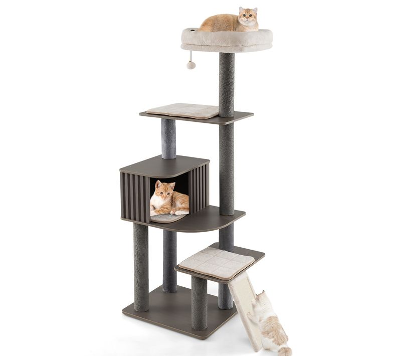Arbre à Chat Haut De 171cm Tour Pour Chat Multi-niveaux Avec Perchoir à Coussin Grand Condo