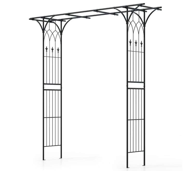 Arche De Jardin Métal Arceau à Rosiers En Treillis Extérieur 205x52x206cm Noir