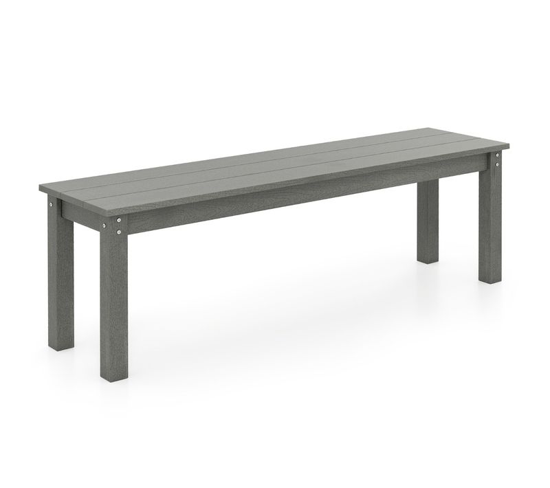 Banc De Jardin Pour 2-3 Personnes Banc Dextérieur Sans Dossier Résistant Aux Intempéries Gris