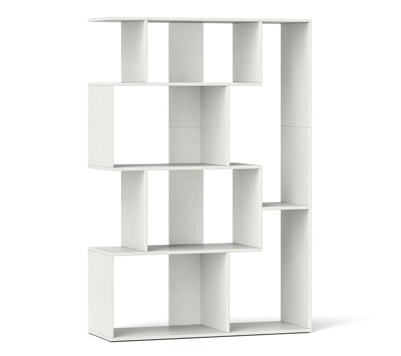 Bibliothèque Géométrique à 6 Cubes Kits Anti-basculement Étagère De Rangement Autoportante Blanc