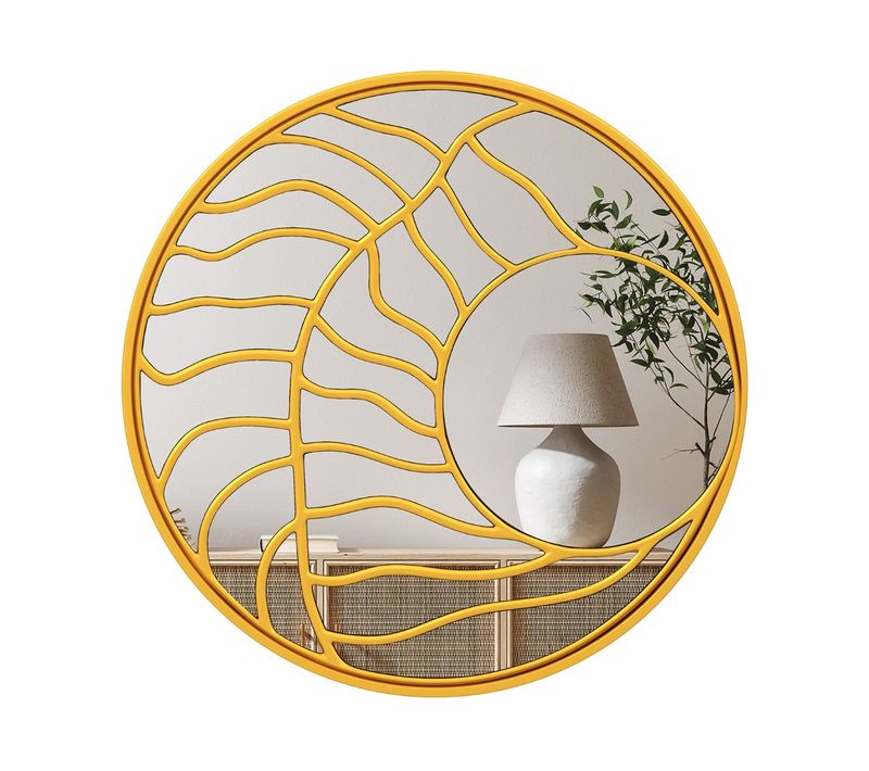 Miroir Mural Doré Grand Miroir Mural Rond De 80cm Moderne Pour Salon Couloir Chambre Or