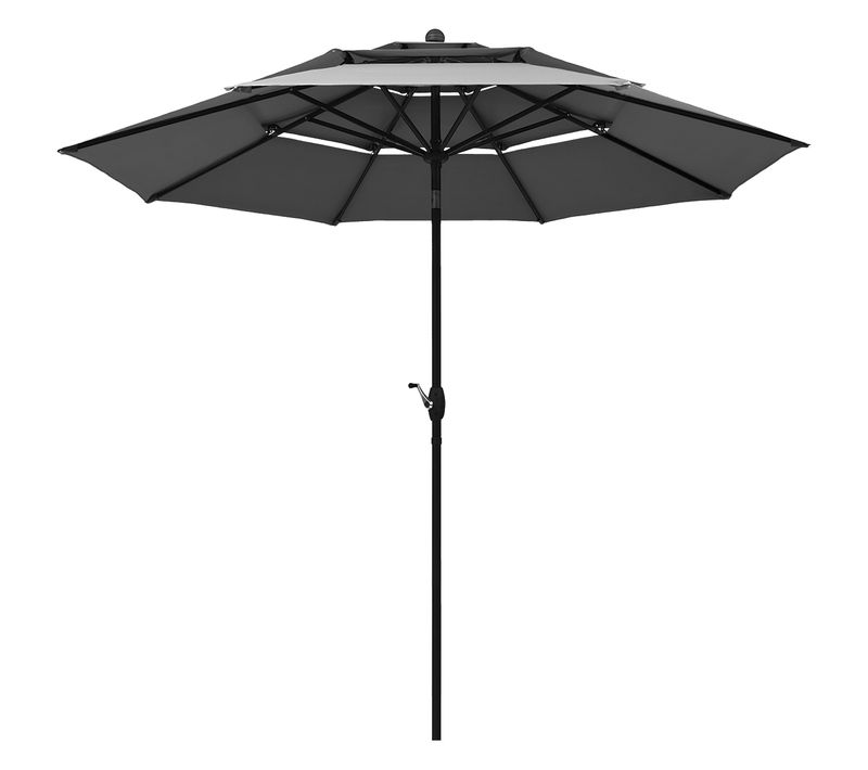 Parasol Auto-inclinable 3m à 3 Niveaux Avec Double Ventilation Fonctionnement Avec Manivelle
