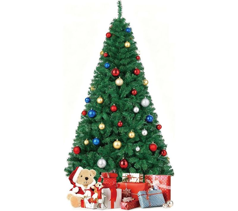 Sapin De Noël 210cm Artificiel Installation Facile En 3 Sections Apparence Réaliste Avec Branches