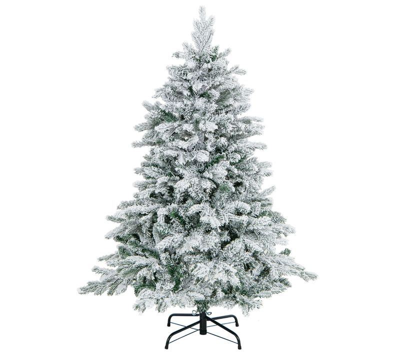 Sapin De Noël Artificiel 135 Avec 757 Branches 260 LED Blanc Chaud Floqué Charnières Arbre De Noël