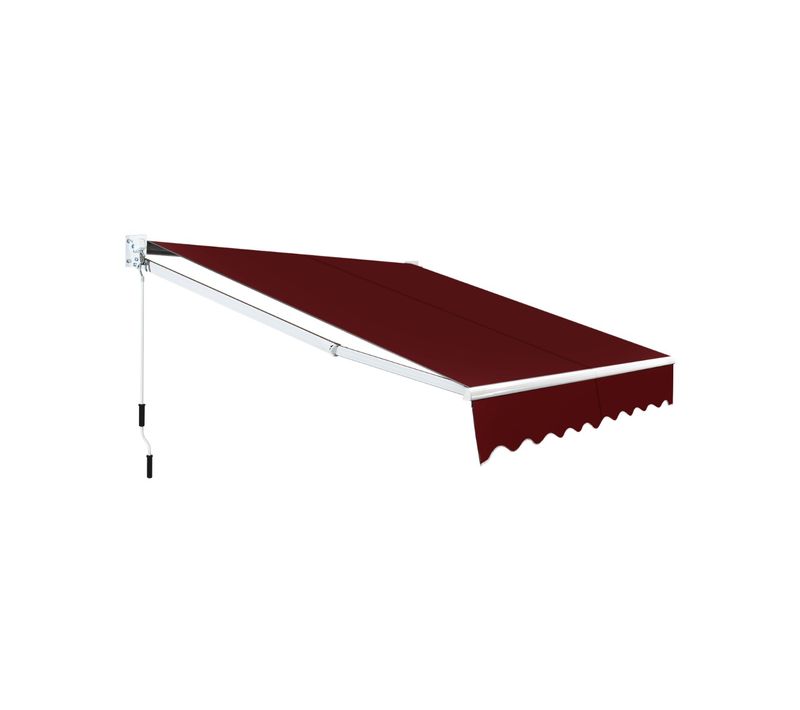 Store Banne Auvent Rétractable Manuel 245x200cm Angle Ajustable Pour Balcon/jardin Rouge