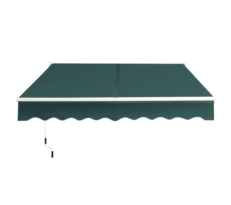Store Banne Auvent Rétractable Manuel 245x200cm Angle Ajustable Pour Balcon/jardin Vert