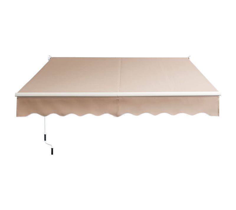 Store Banne Auvent Rétractable Manuel 295x250cm Angle Ajustable Pour Balcon/jardin Beige Marron