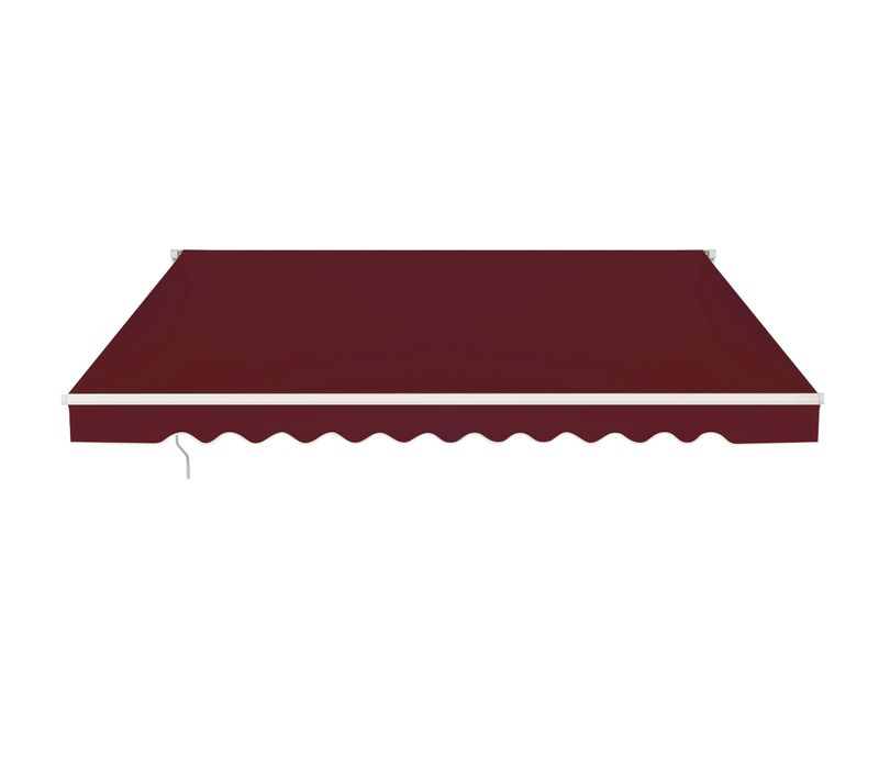 Store Banne De Balcon Rétractable 3x2,5m Tissu Résistant Aux Uv Et à L'eau Angle Réglable Vin Rouge