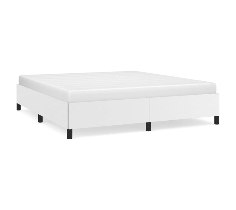 Lit Double Lit Adulte - Cadre De Lit Sans Matelas Blanc 180x200 Cm Similicuir E222