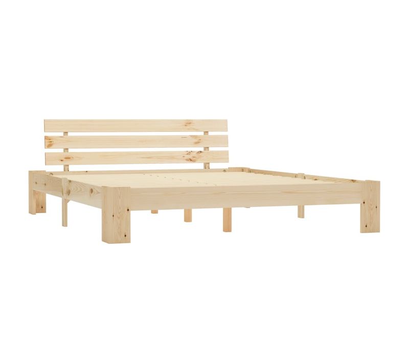 Lit Double Lit Adulte - Cadre De Lit Sans Matelas 180x200 Cm Bois Massif De Pin E130