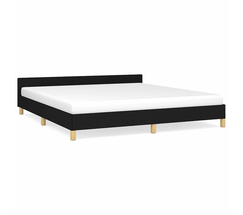 Lit Double Lit Adulte - Cadre De Lit Sans Matelas Noir 160x200 Cm Tissu E633
