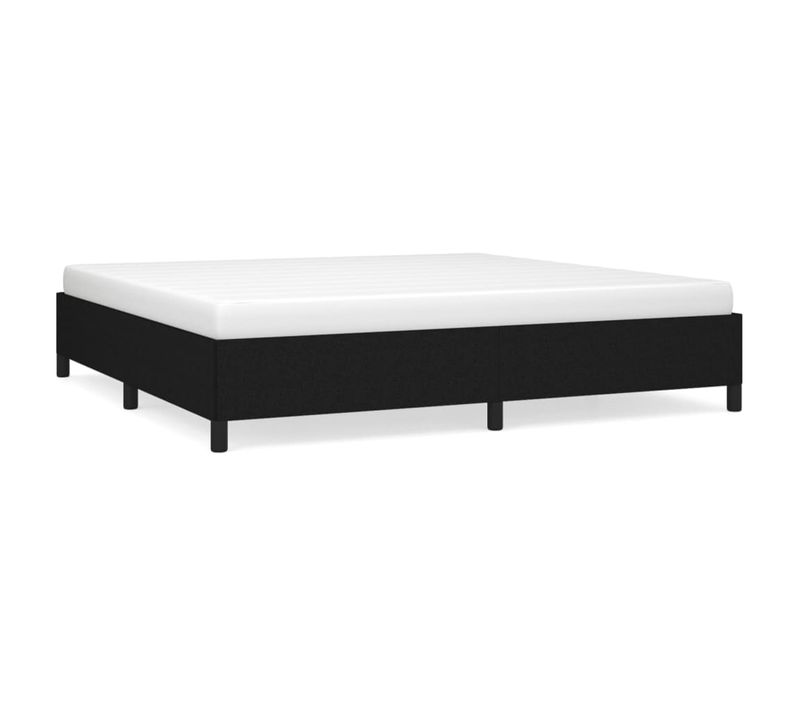 Lit Double Lit Adulte - Cadre De Lit Sans Matelas Noir 200x200 Cm Tissu E641