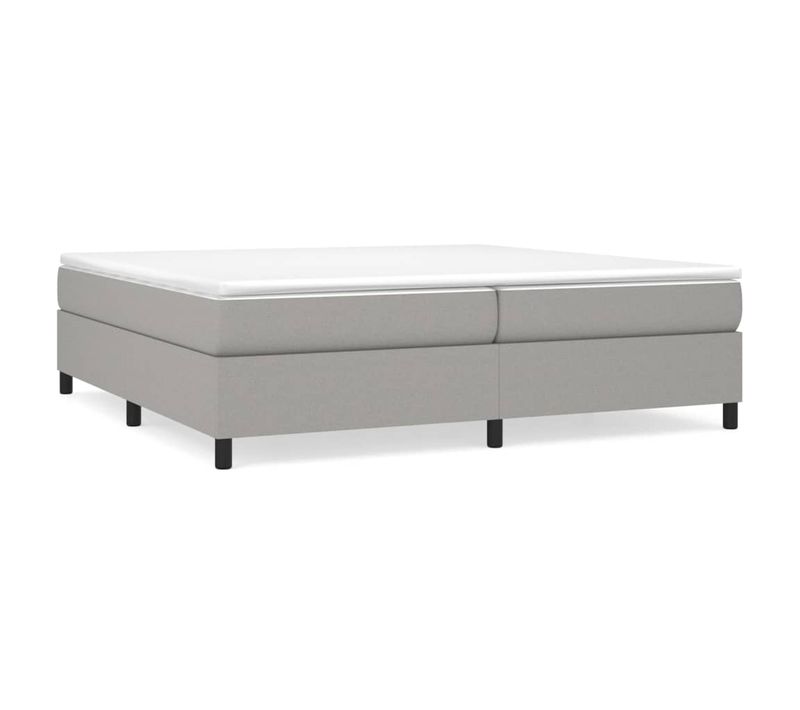 Lit Double Lit Adulte - Cadre De Lit Sans Matelas Gris Clair 200x200 Cm Tissu E514