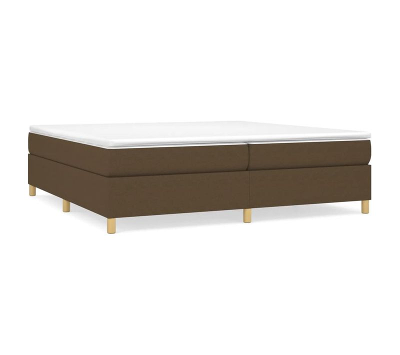 Lit Double Lit Adulte - Cadre De Lit Sans Matelas Marron Foncé 200x200 Cm Tissu E582