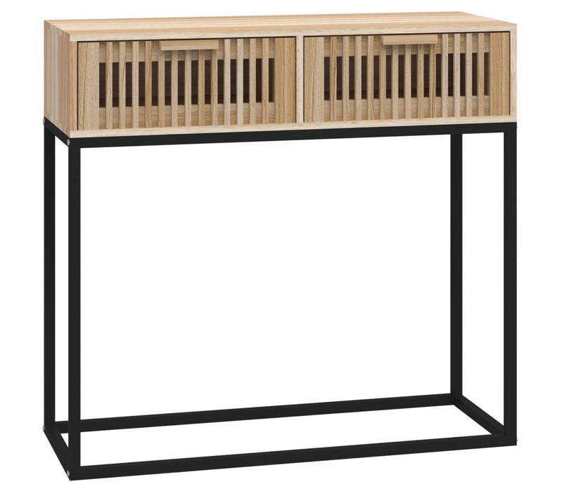 Table Console - Table D'entrée 80x30x75 Cm Bois D'ingénierie Et Fer