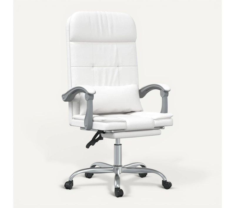 Fauteuil Inclinable De Bureau - Chaise De Massage Inclinable De Bureau Blanc Similicuir