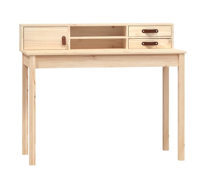 Bureau Droit - Bureau D'ordinateur - Bureau D'étude 110x50x93 Cm Bois Massif De Pin