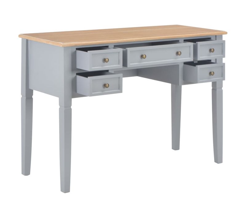 Bureau D'ordinateur - Bureau Droit - Bureau D'étude Gris 109,5 X 45 X 77,5 Cm Bois