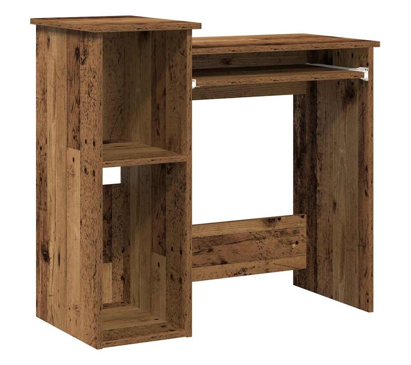 Bureau Droit - Bureau D'ordinateur Avec Étagères Vieux Bois 84x40x78 Cm Bois D'ingénierie