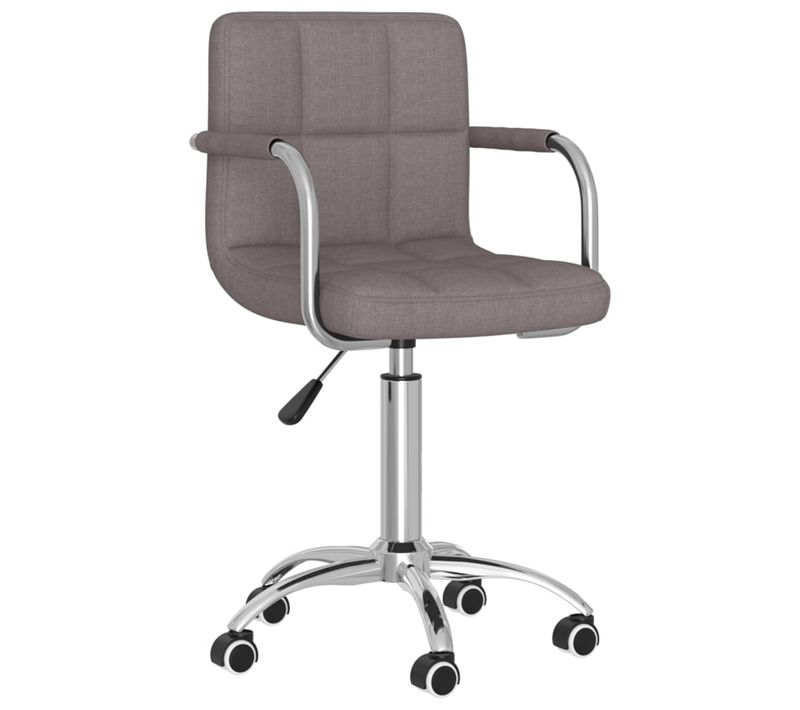 Chaise Dactylo - Chaise Pivotante De Bureau Taupe Tissu