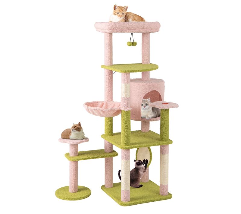 Arbre à Chat De 148 Cm De Hauteur Tour Pour Chat Esthétique à Plusieurs Niveaux Avec Perchoir