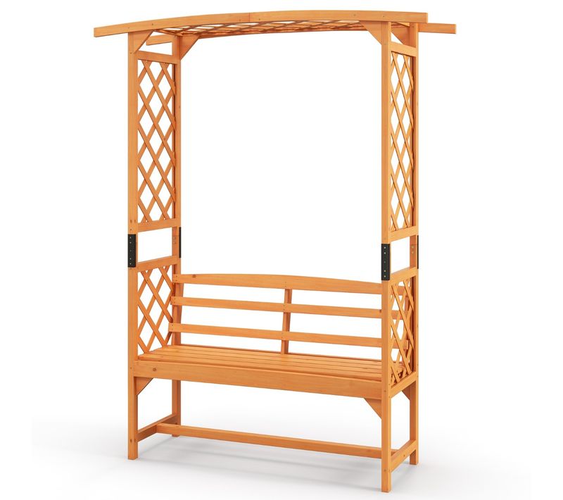 Arche De Jardin Avec Banc 2 Places à Charge 300 Kg 160 X 50 X 199 Cm Siège Décoratif Vigne