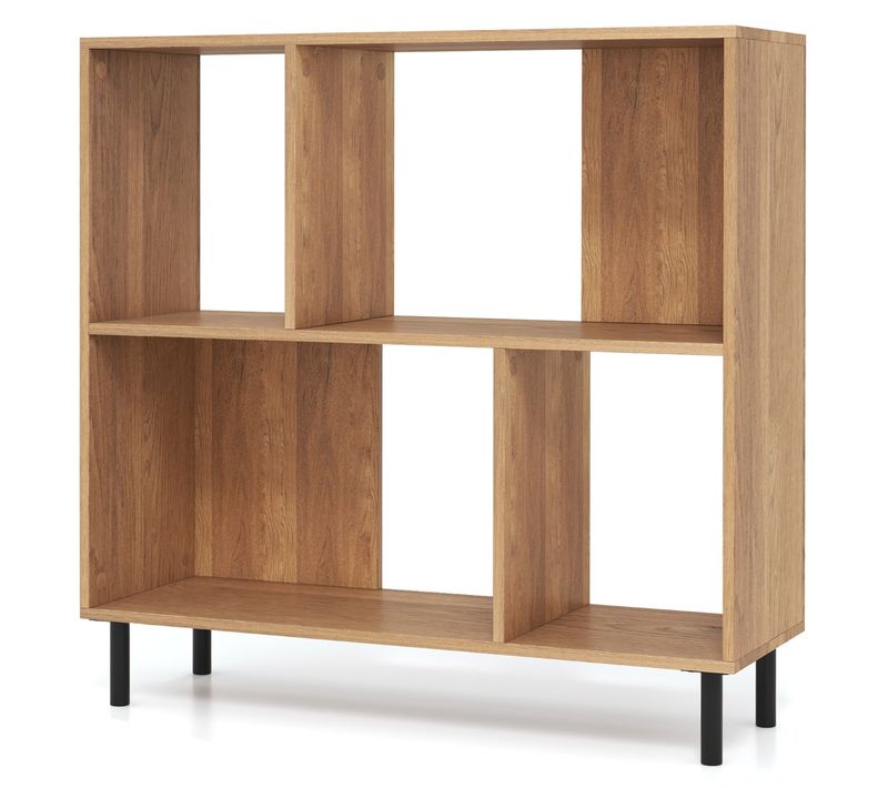 Bibliothèque, Étagère, Meuble De Rangement à 2 Niveaux Cube - 90x30x90cm Naturel