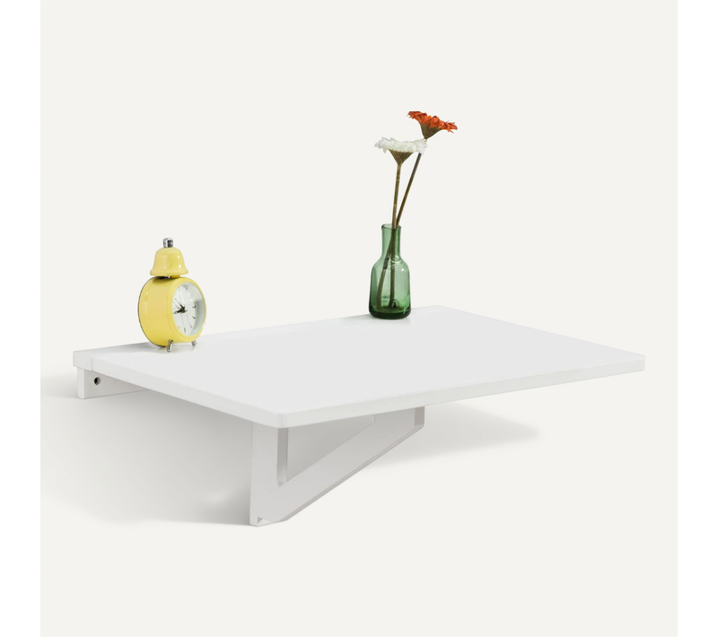 Table Murale Rabattable En Bois, Table De Cuisine, Table Enfant, L60×p40 Cm -blanc, Fwt03-w