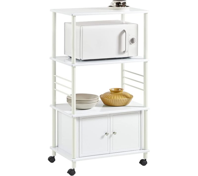 Meuble Rangement Cuisine Roulant En Bois, Chariot De Cuisine De Service Micro-ondes, Frg12-w