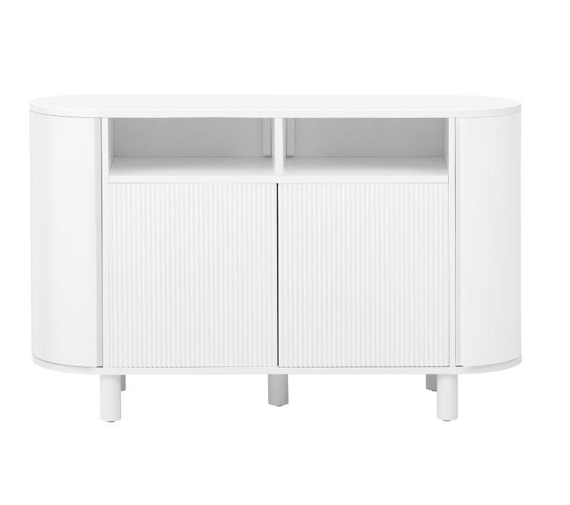 Buffet Moderne, Meuble De Rangement, Bahut En Mdf Blanc 120x38x77cm