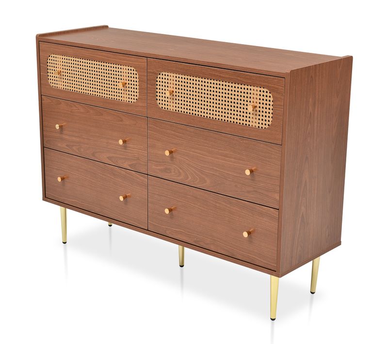 Buffet, Meuble De Rangement, Commode En Panneau De Particules Noyer 120x40x90cm