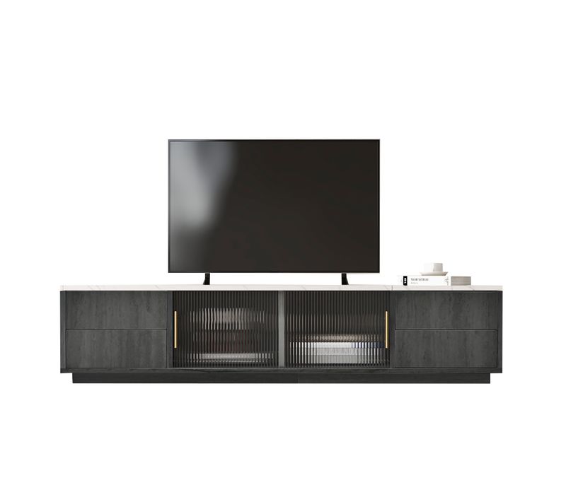 Meuble TV, Support Télévision, Armoire De Télévision En Mdf Gris 160x40x38.5cm