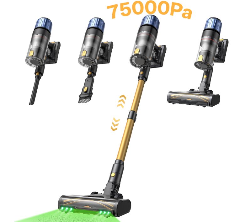 PO15 - Aspirateur Balai sans Fil Puissant - Auto-Portant - 70Min/75KPa - Greeneye Technologie