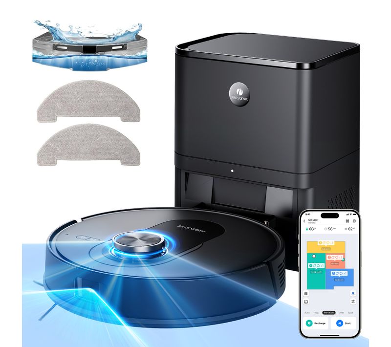 Aspirateur Robot Laveur Q08 Max+ - 3 en 1 - 10 000pa - Station Auto-Vidage - Navigation LDS