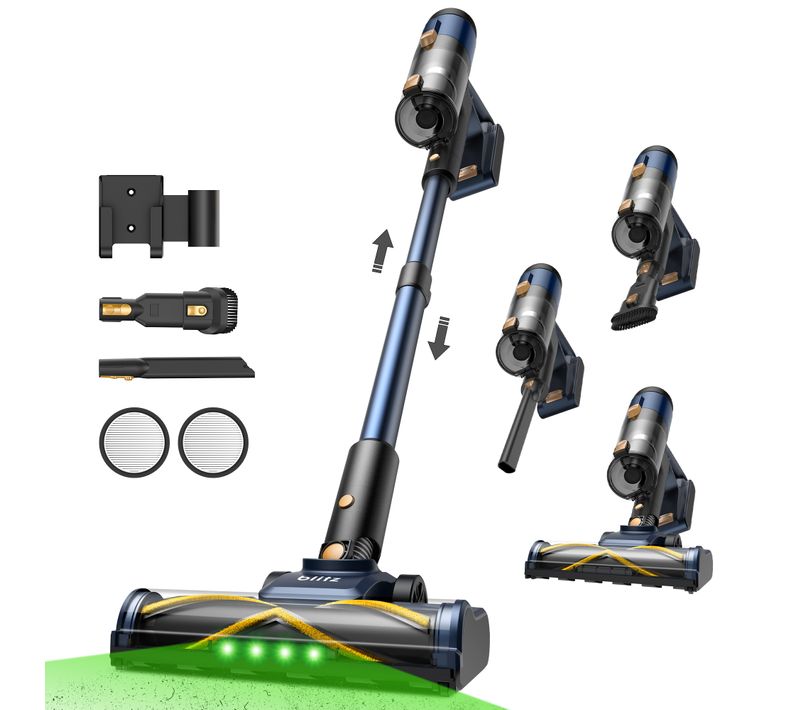 Blitz V12-Aspirateur Balai Sans Fil-70kpa-55min Autonomie - écran LED-bac à Poussière 1L