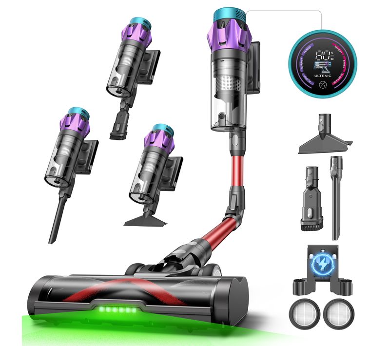 Aspirateur Balai Sans Fil-ultenic-up18 Pro-150aw/80 min d’autonomie/Batterie amovible/Tube pliable