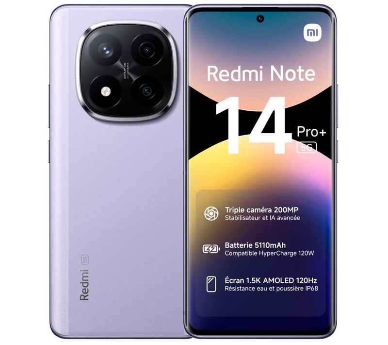 Smartphone Xiaomi Redmi note 14 pro+ 5g purple 512Go