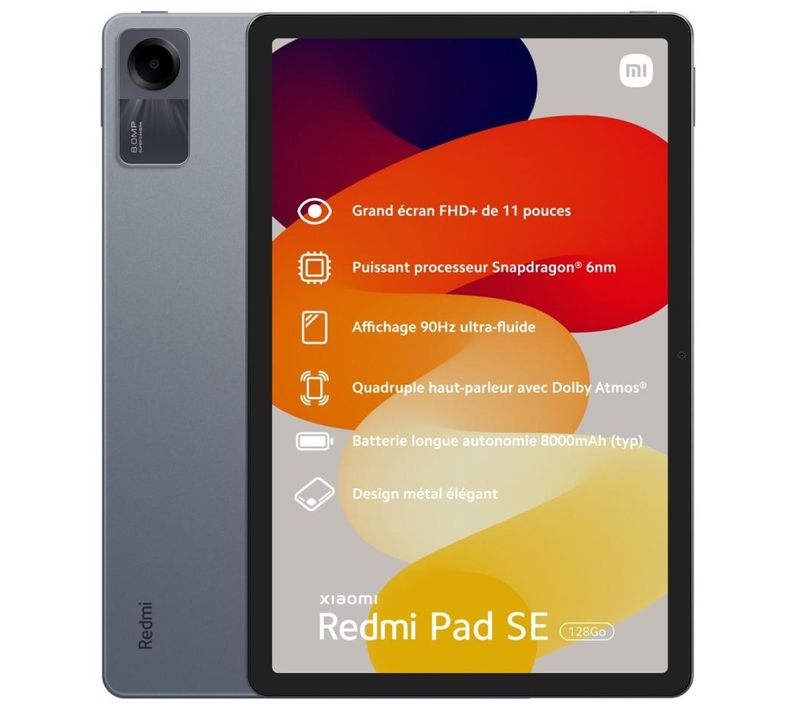 Redmi Pad Se Qualcomm Snapdragon 128 Go 27,9 Cm (11") 4 Go Android 13 Graphite, Gris