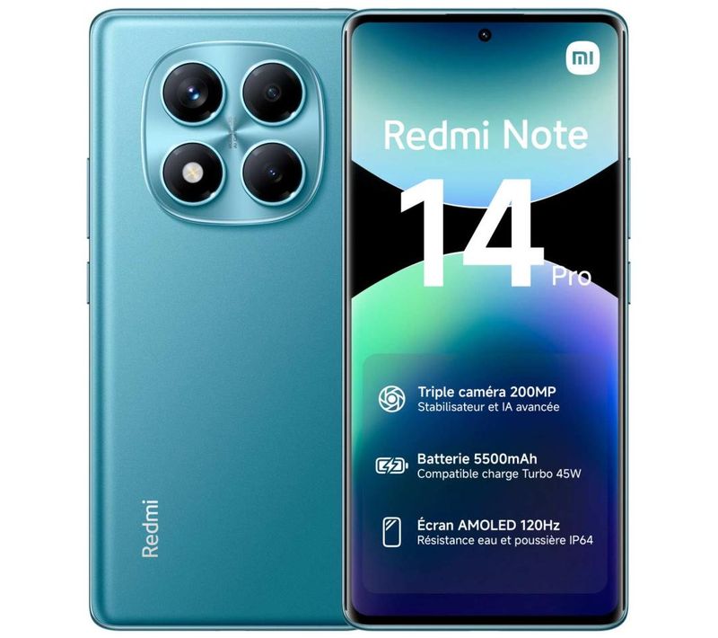 Smartphone Xiaomi Redmi note 14 pro bleu 512Go