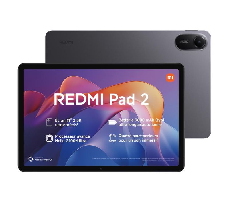 Tablette Tactile  Redmi Pad 2 11 Wifi 128 Go Gris