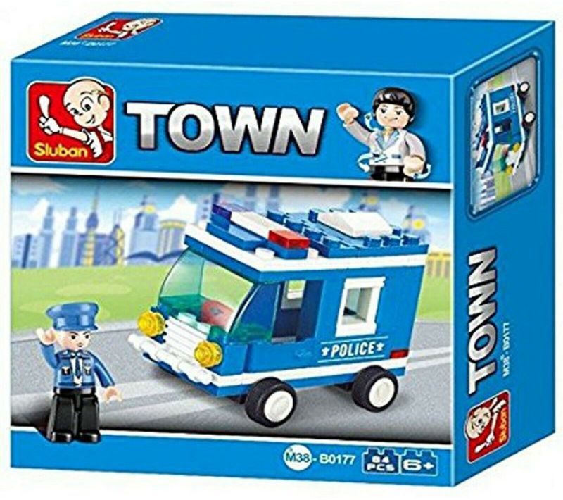 Briques Compatibles Lego - Construction - La Ville - Petit Camion De Police - Sluban