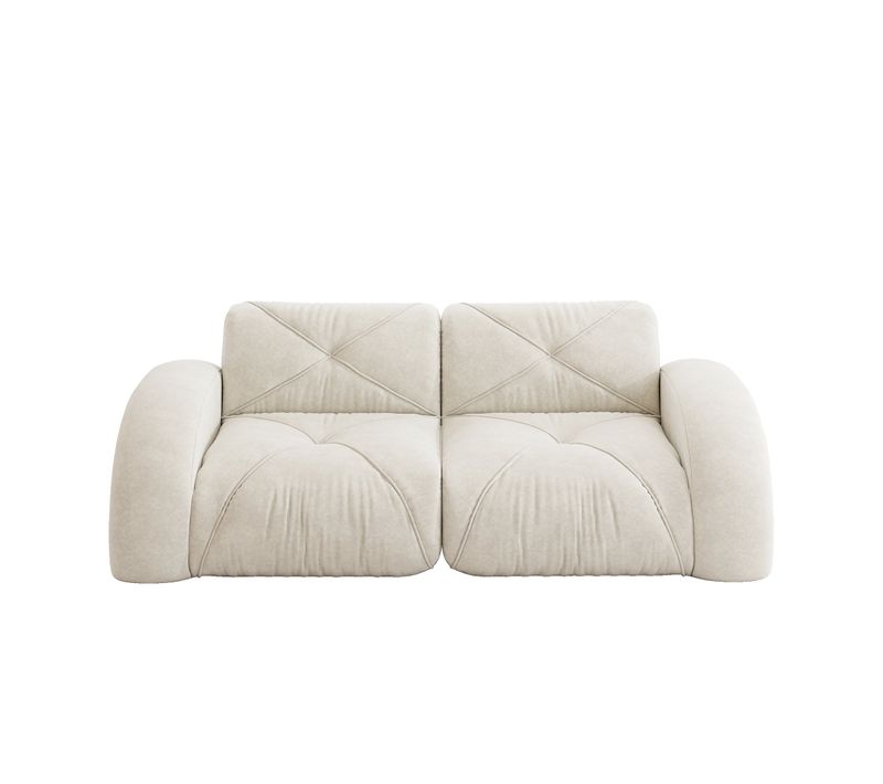 Canapé 2 Places Tissu Chenille écrue Design Articulé Sans Montage