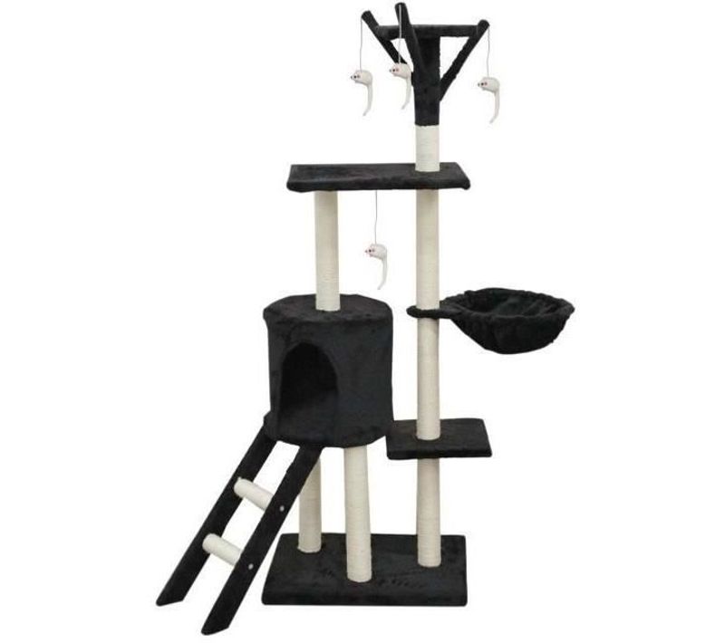 Jipsy Arbre à Chat 79x34x138 Cm - 3 Plateformes, 1 Perchoir, 1 Niche, 1 Escalier, Poteaux à Griffer