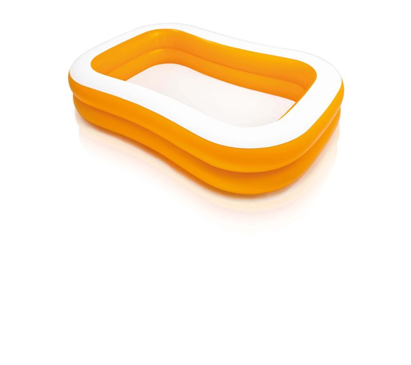 Piscine Gonflable Rectangulaire Abricot - L. 229 X H. 46 Cm - Orange