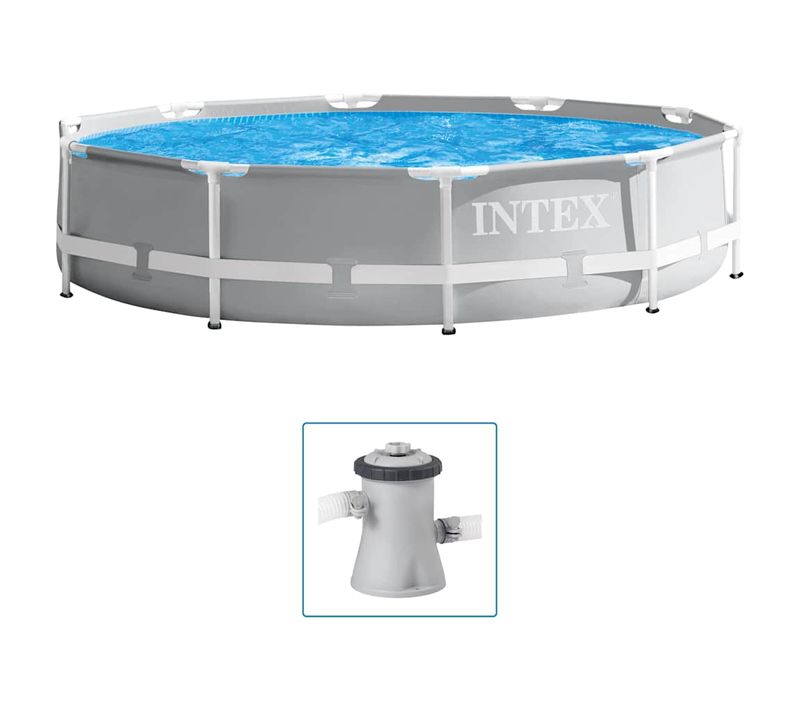 Ensemble De Piscine Avec Pompe De Filtration Prism Frame Premium 305x76 Cm Jardin Extérieur