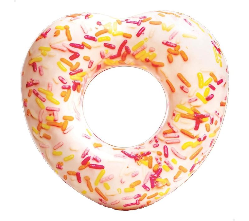 Bouée Coeur Gonflable Design Donut Sucré D 94 Cm