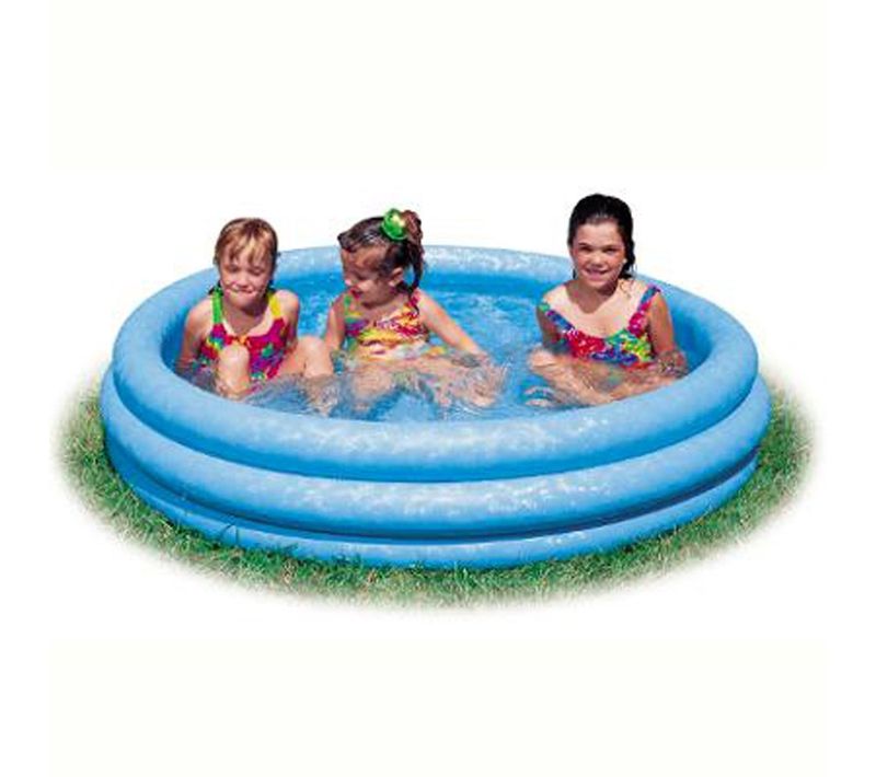 Piscinette Pataugeoire Gonflable Cristal - Diam. 168 X H. 40 Cm - Bleu