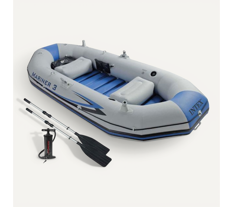Set Bateau Gonflable 3 Places Intex Mariner 3 (rames Et Gonfleur Inclus)